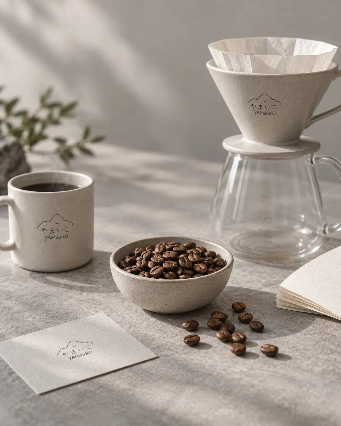 Morning coffee beside a ceramic dripper